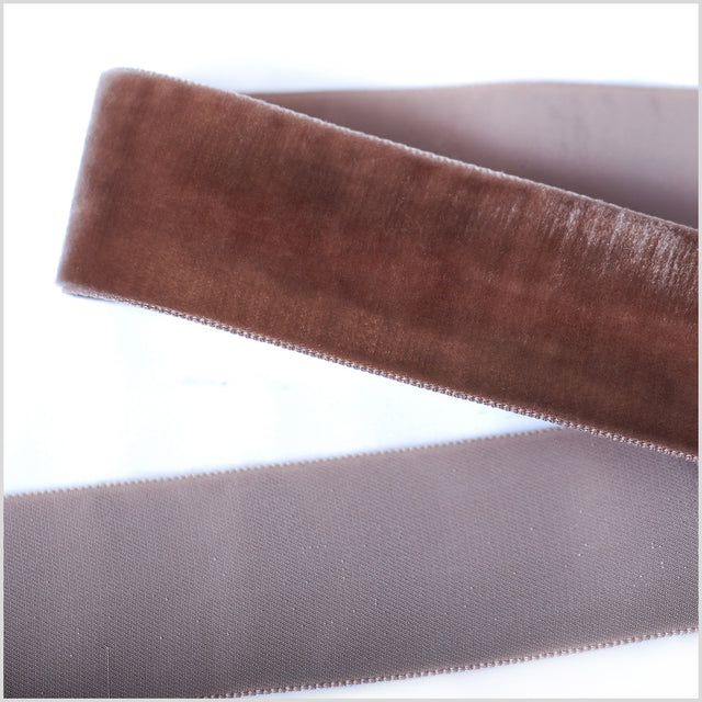 Light Brown Single Face Velvet Ribbon - 1.5