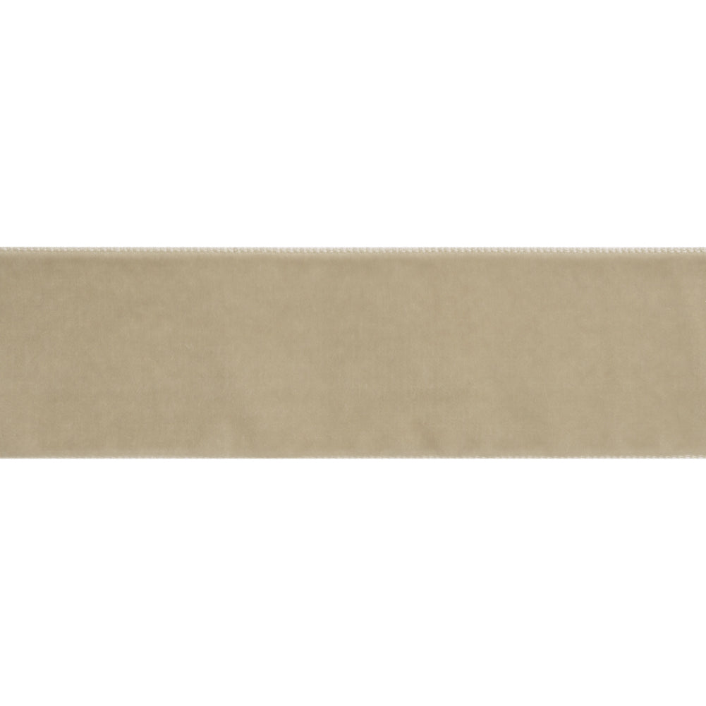 Single Faced Velvet Ribbon Made in Italy - 1.5" - Silver - Sabine Collection Folded