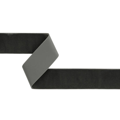 Single Faced Velvet Ribbon Made in Italy - 1.5" - Pewter - Sabine Collection