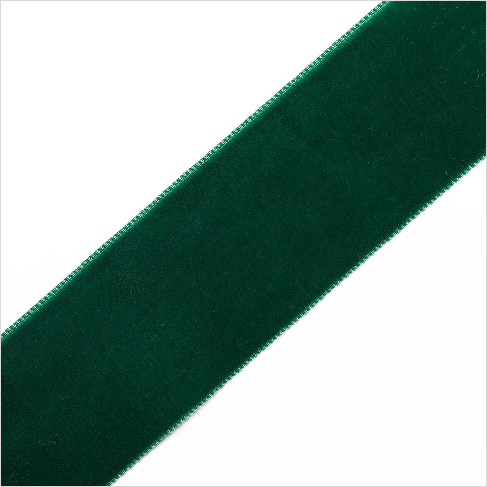 Dark Green Single Face Velvet Ribbon - 1.5