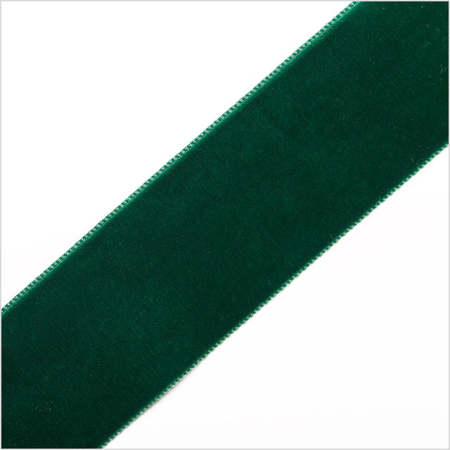 Dark Green Single Face Velvet Ribbon - 1.5