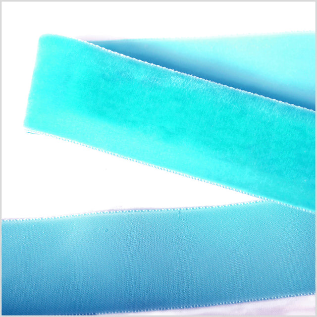 Teal Single Face Velvet Ribbon - 1.5