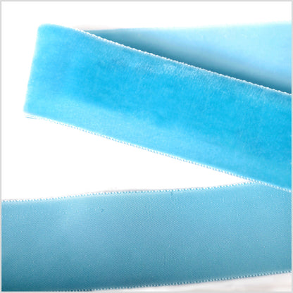 Sky Blue Single Face Velvet Ribbon - 1.5