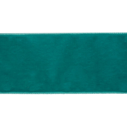 Dark Turquoise Single Face Velvet Ribbon - 1.5" Detail