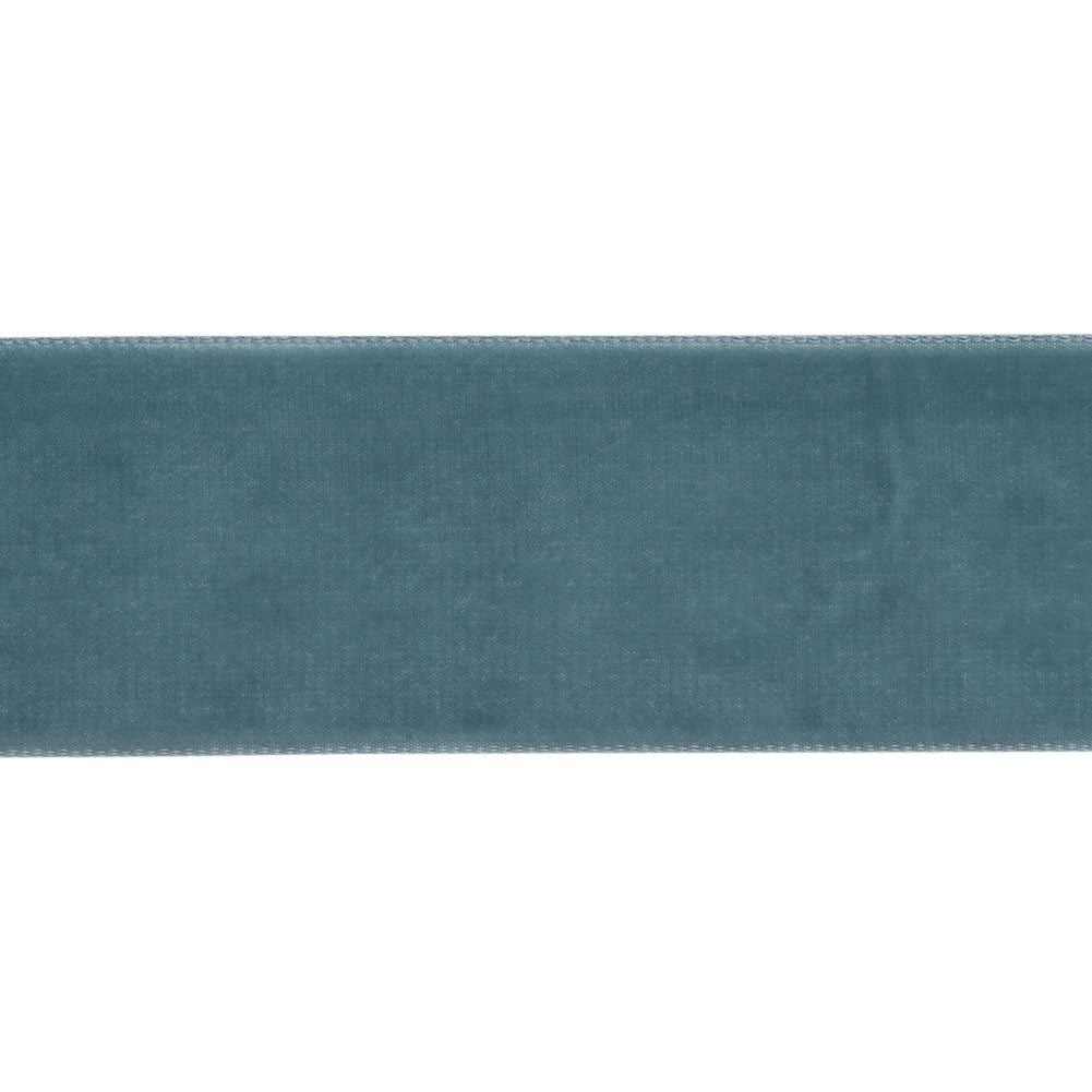 French Blue Single Face Velvet Ribbon - 1.5" Folded