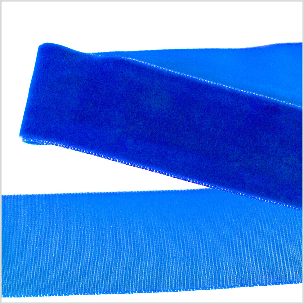 Evening Blue Single Face Velvet Ribbon - 1.5