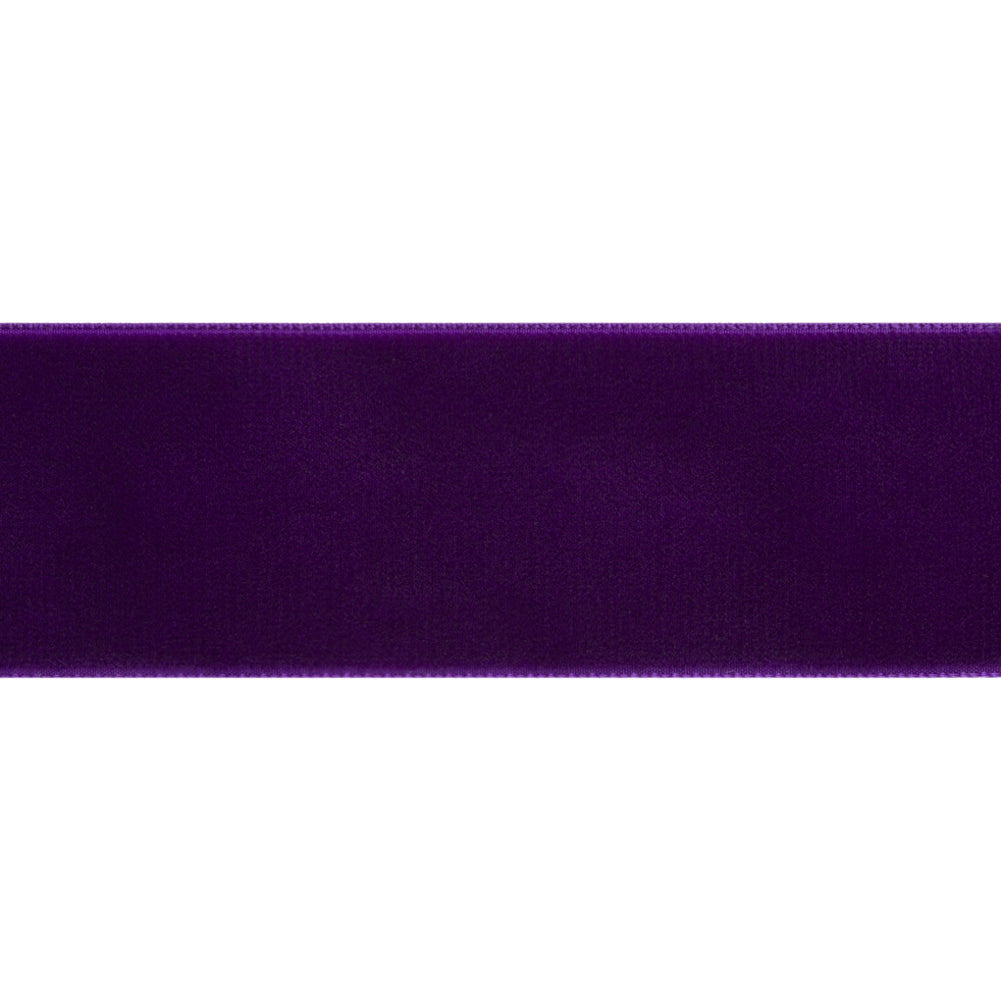 Single Faced Velvet Ribbon Made in Italy - 1.5" - Purple - Sabine Collection Folded