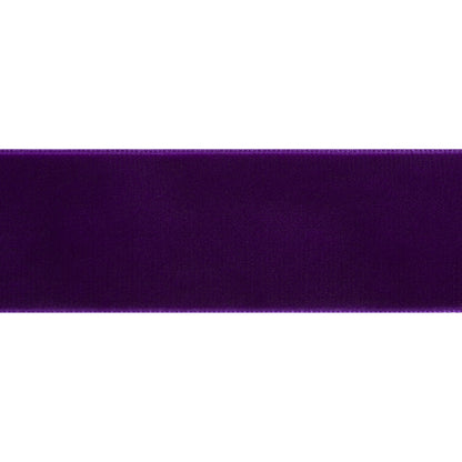Single Faced Velvet Ribbon Made in Italy - 1.5" - Purple - Sabine Collection Folded
