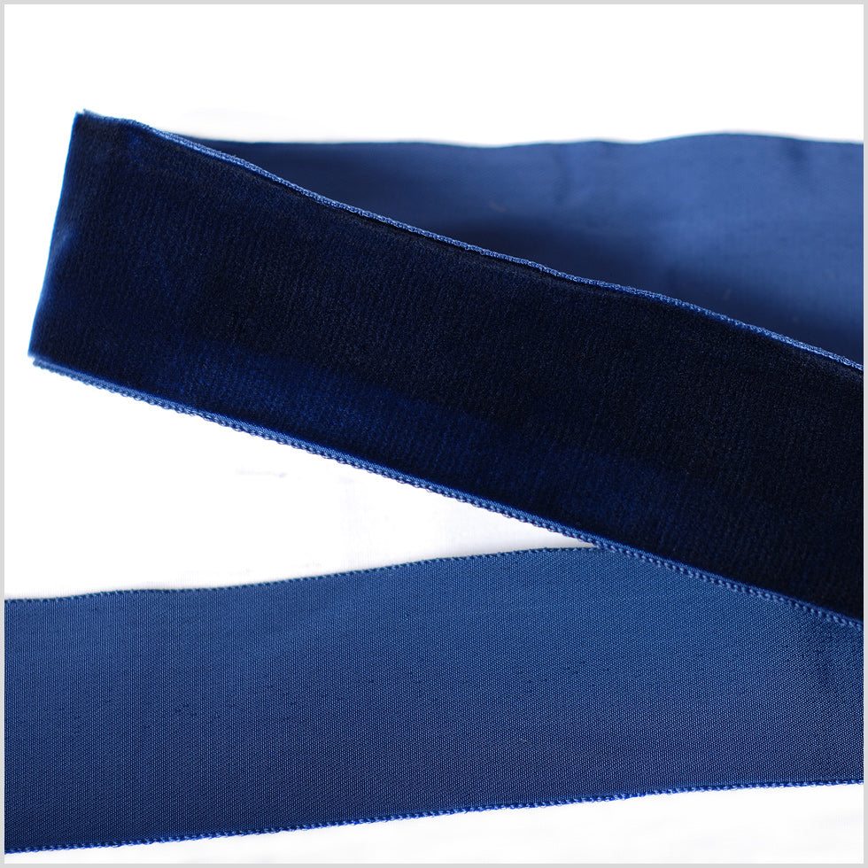Navy Single Face Velvet Ribbon - 1.5"