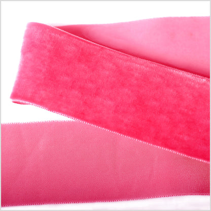 Fuchsia Single Face Velvet Ribbon - 2