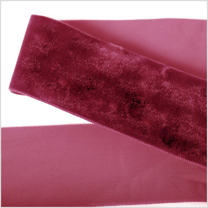 Old Rose Single Face Velvet Ribbon - 2