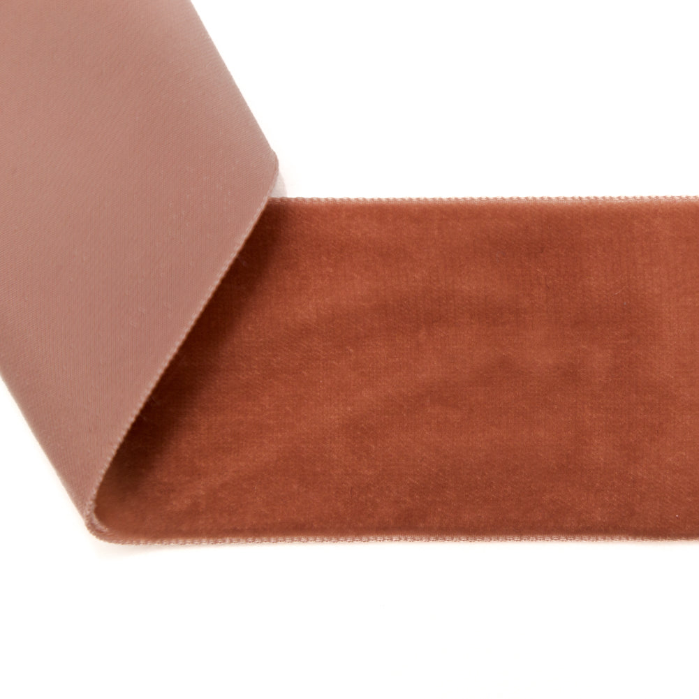 Dusty Pink Single Face Velvet Ribbon - 2" Detail
