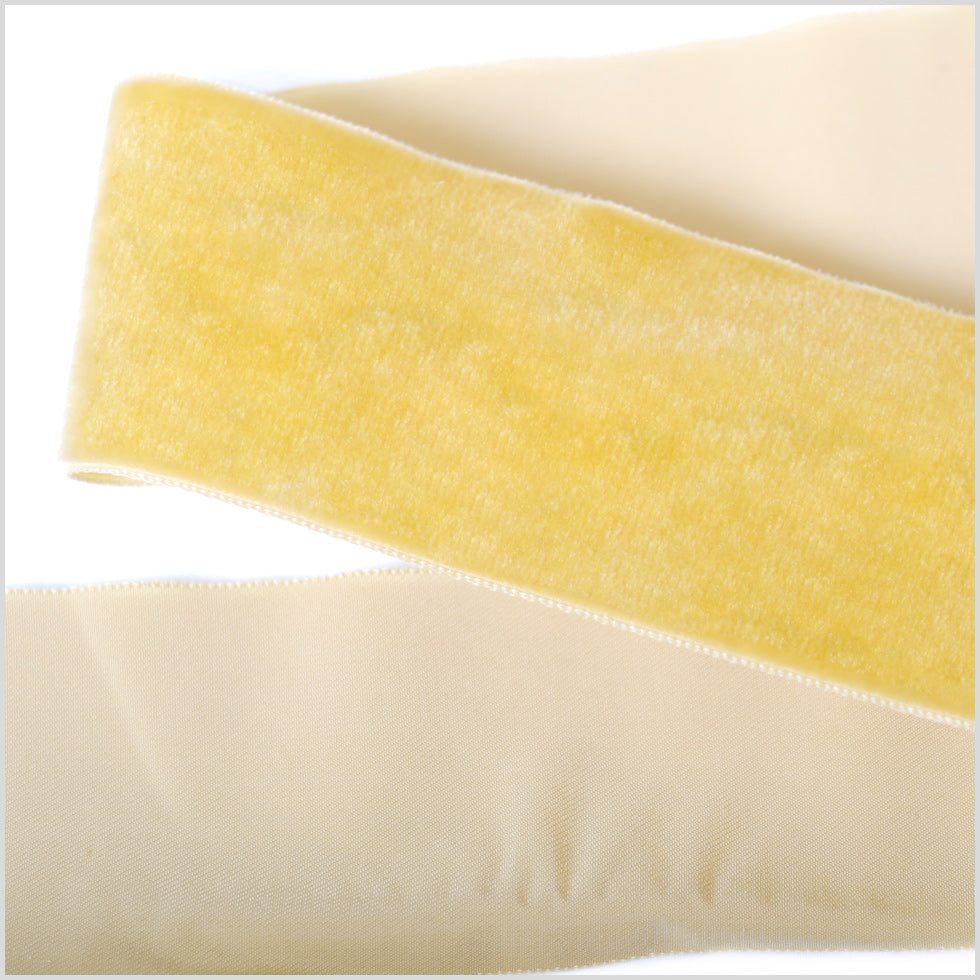 Yellow Single Face Velvet Ribbon - 2"