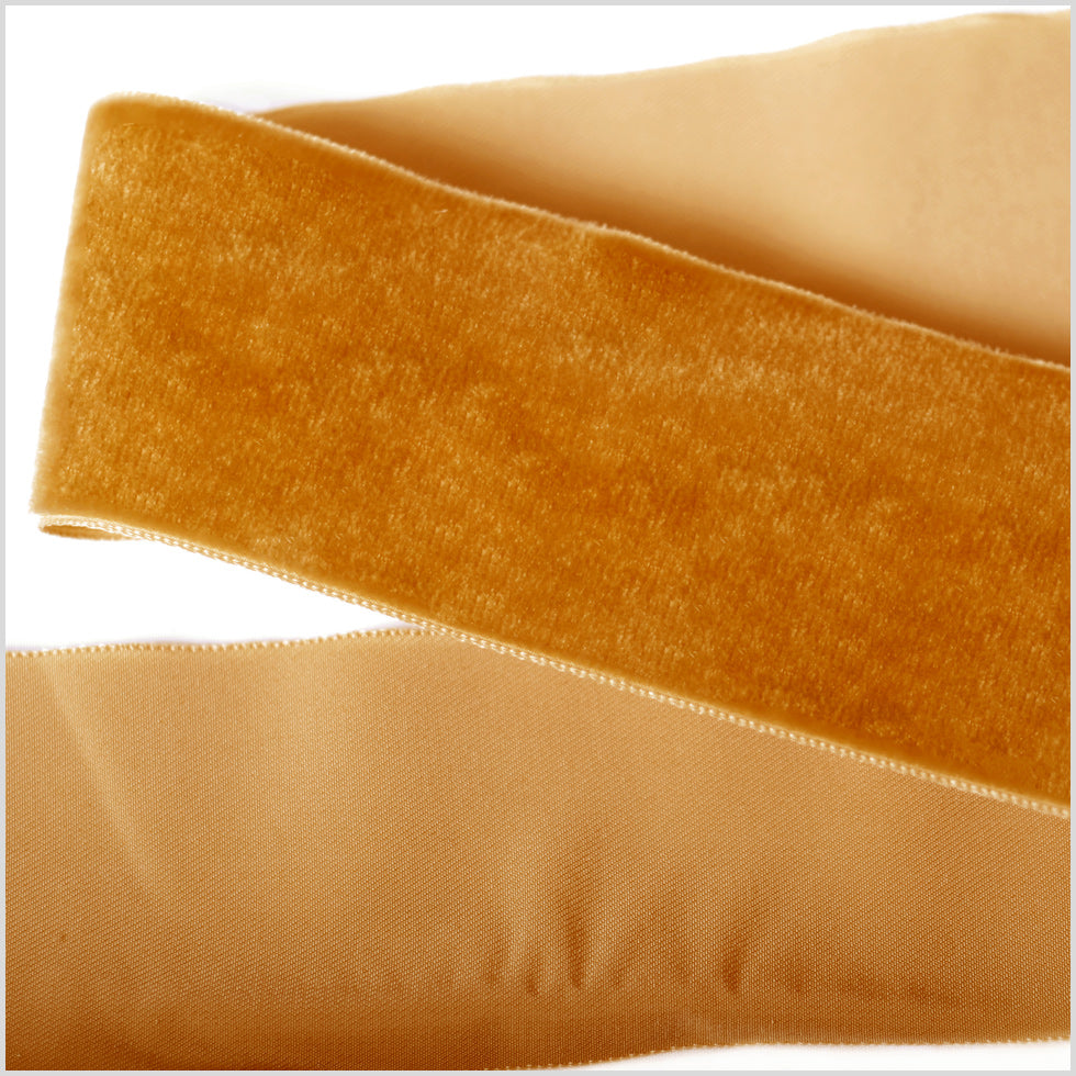 Gold Single Face Velvet Ribbon - 2