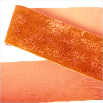 Tangerine Single Face Velvet Ribbon - 2