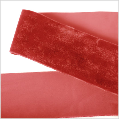 Red Single Face Velvet Ribbon - 2