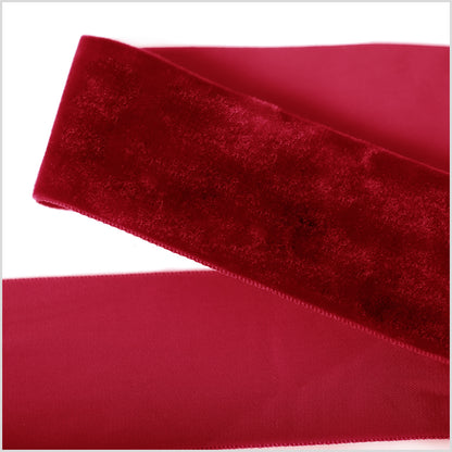 Rouge Red Single Face Velvet Ribbon - 2
