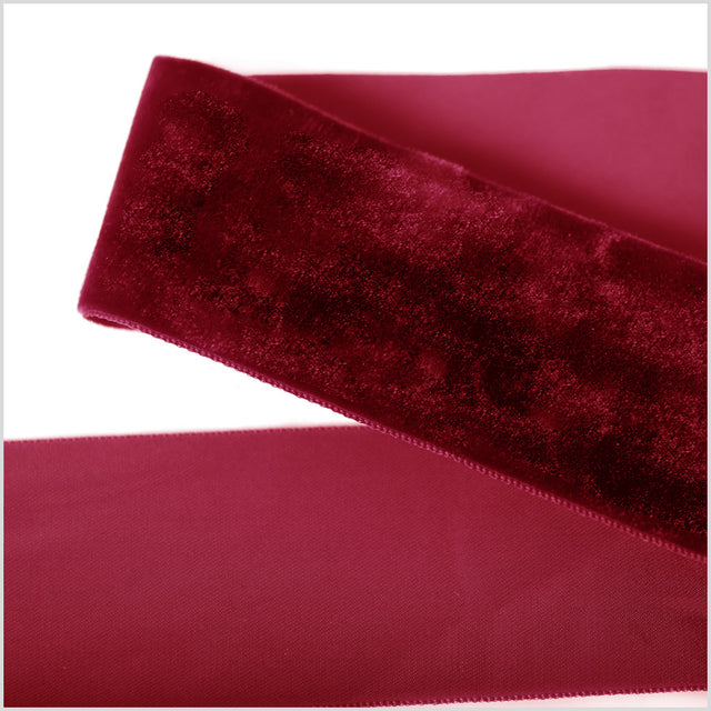 Dark Red Single Face Velvet Ribbon - 2"