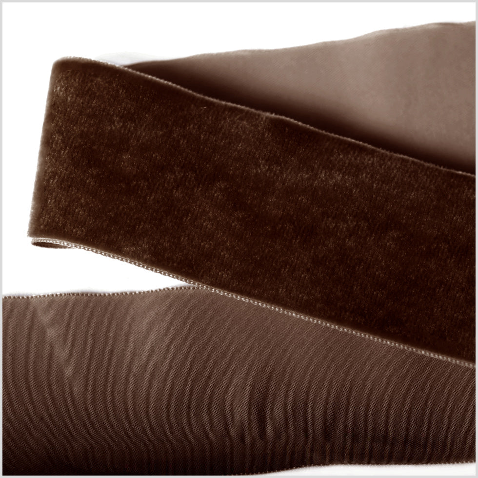 Brown Single Face Velvet Ribbon - 2