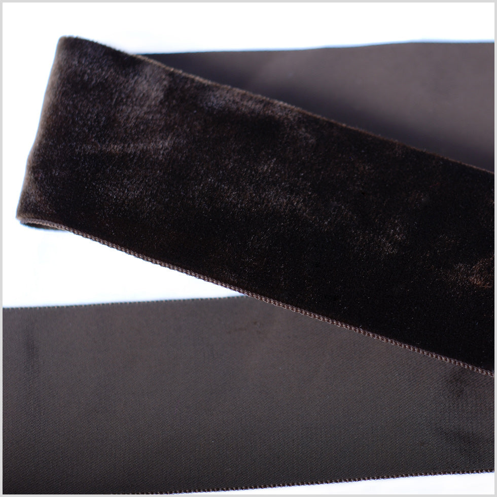 Chocolate Single Face Velvet Ribbon - 2