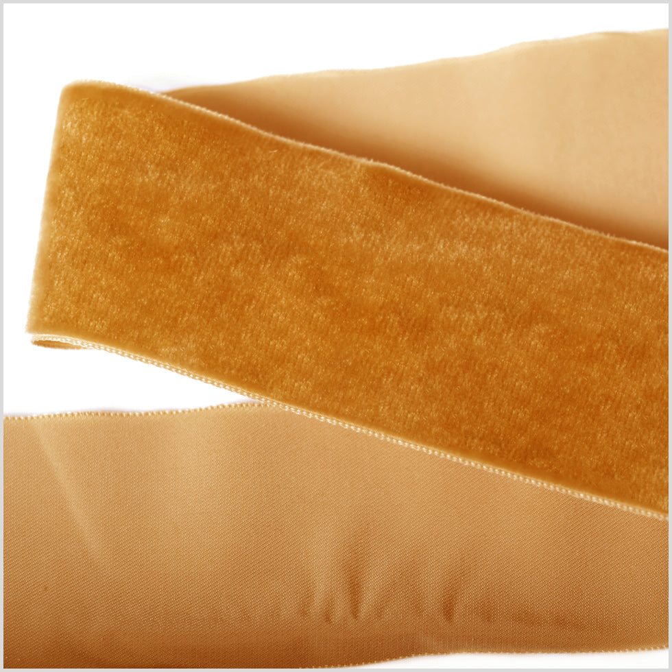 Dark Mustard Single Face Velvet Ribbon - 2"
