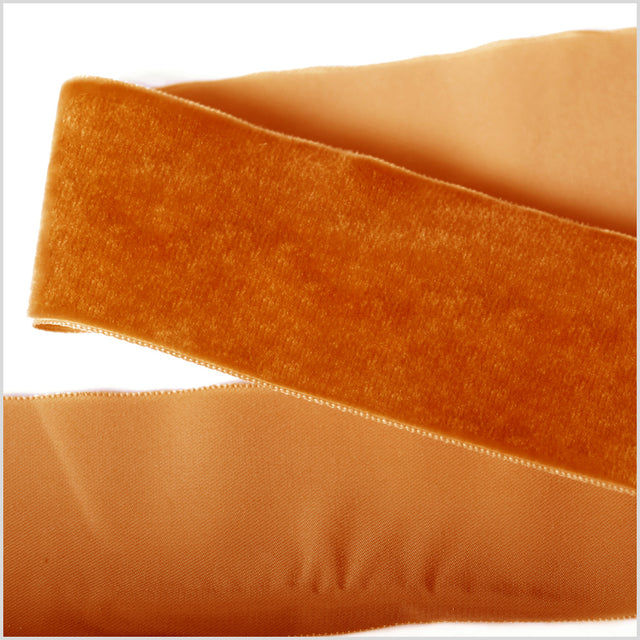 Rust Single Face Velvet Ribbon - 2"