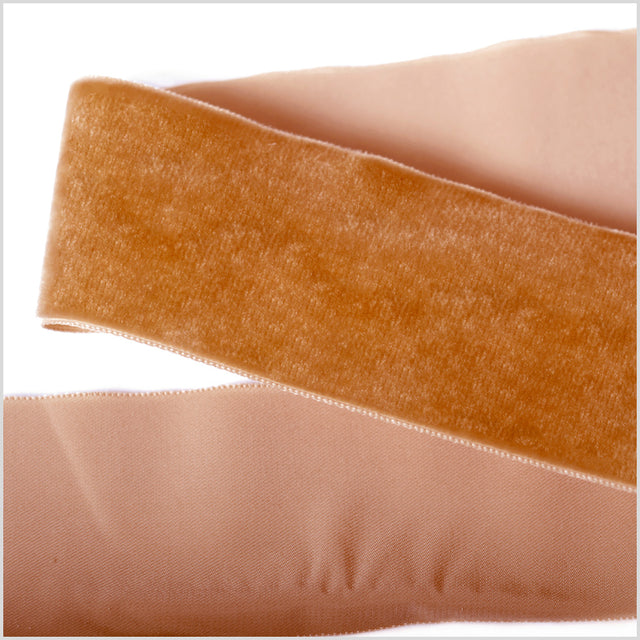 Coffee Single Face Velvet Ribbon - 2