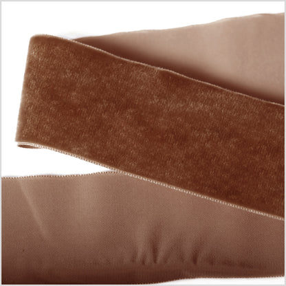 Light Brown Single Face Velvet Ribbon - 2"