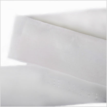 White Single Face Velvet Ribbon - 2"