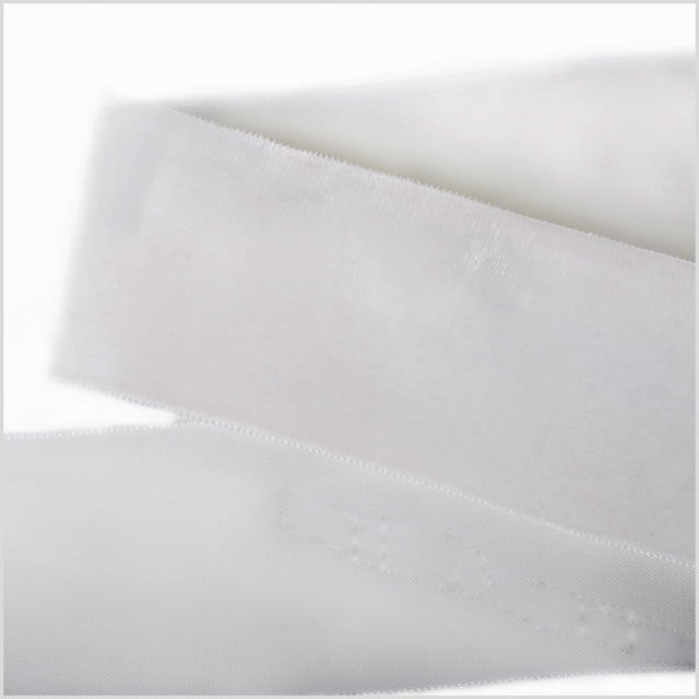 White Single Face Velvet Ribbon - 2"