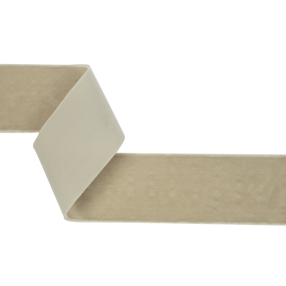 Silver Single Face Velvet Ribbon - 2"