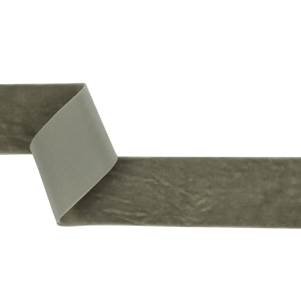 Gray Single Face Velvet Ribbon - 2&amp;quot;