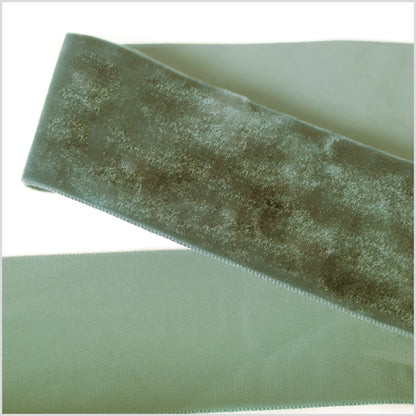 Light Green Single Face Velvet Ribbon - 2