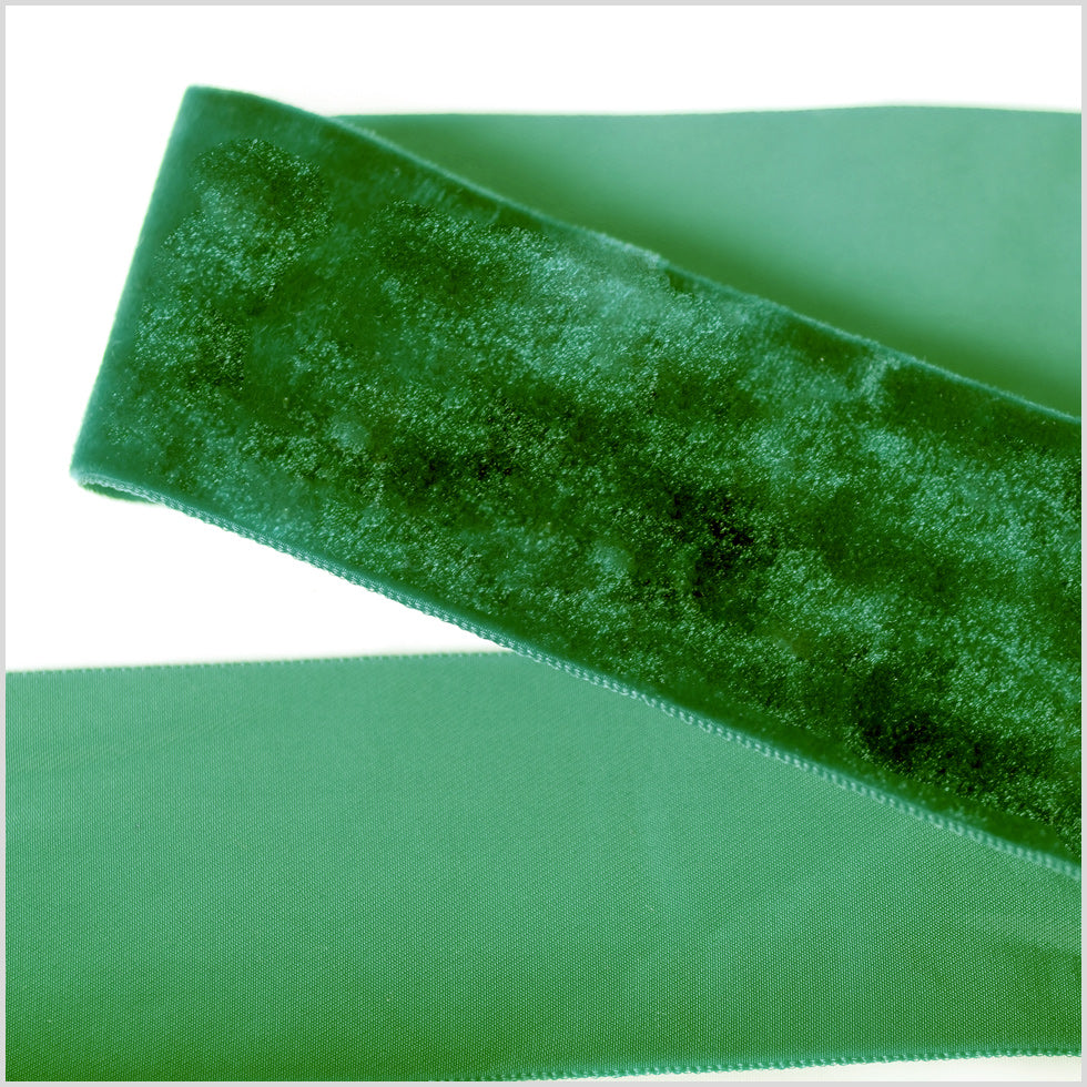 Emerald Single Face Velvet Ribbon - 2"