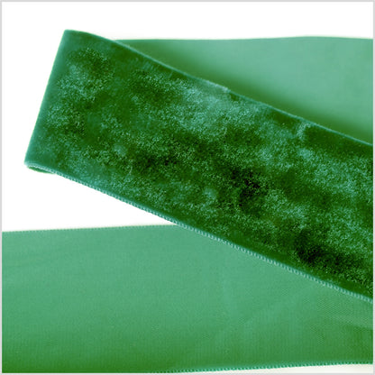 Emerald Single Face Velvet Ribbon - 2"