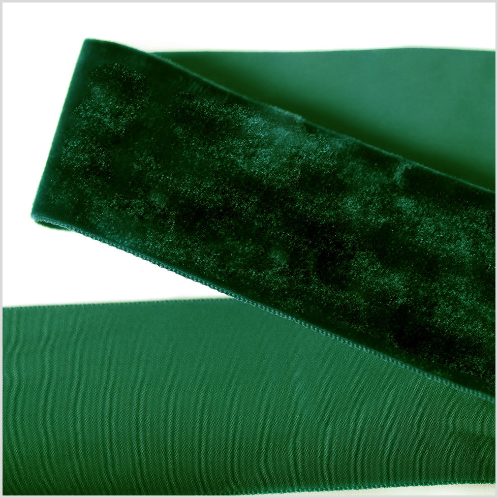 Dark Green Single Face Velvet Ribbon - 2"