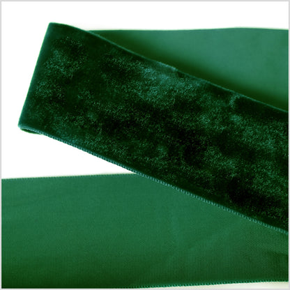 Dark Green Single Face Velvet Ribbon - 2"