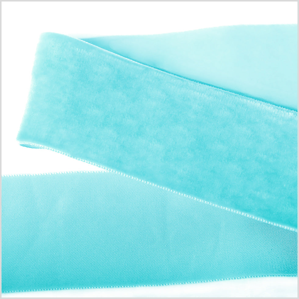Teal Single Face Velvet Ribbon - 2"