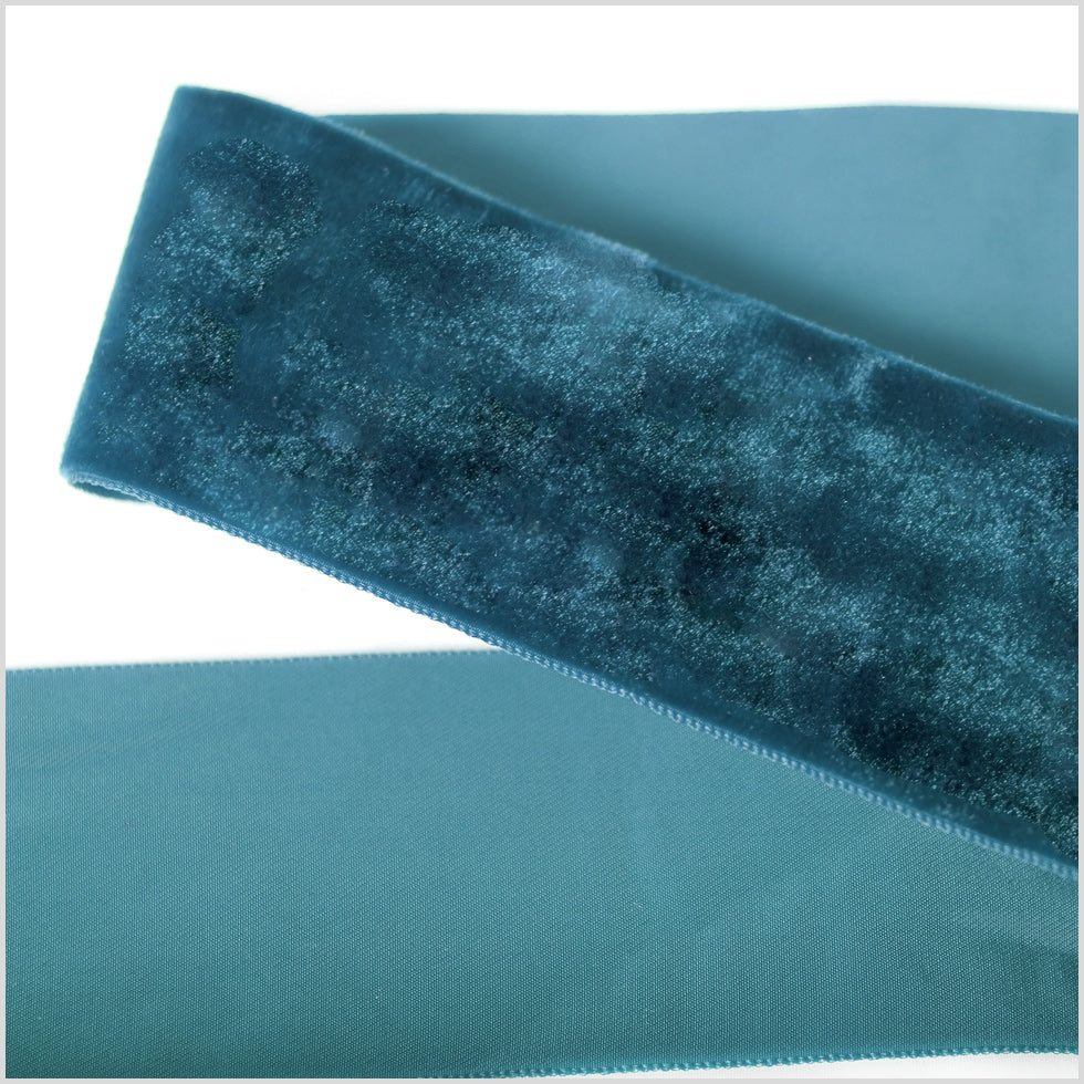 Dark Turquiose Single Face Velvet Ribbon - 2