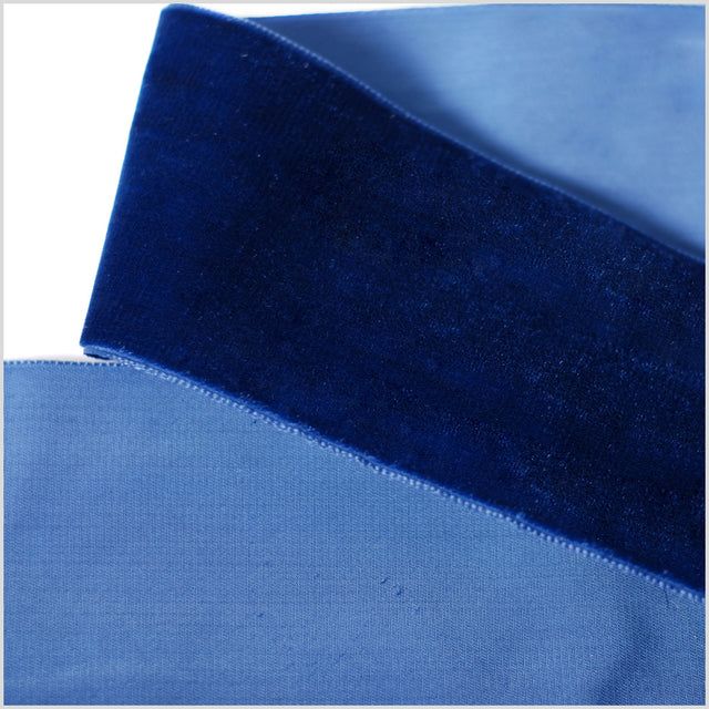 Navy Single Face Velvet Ribbon - 2.875