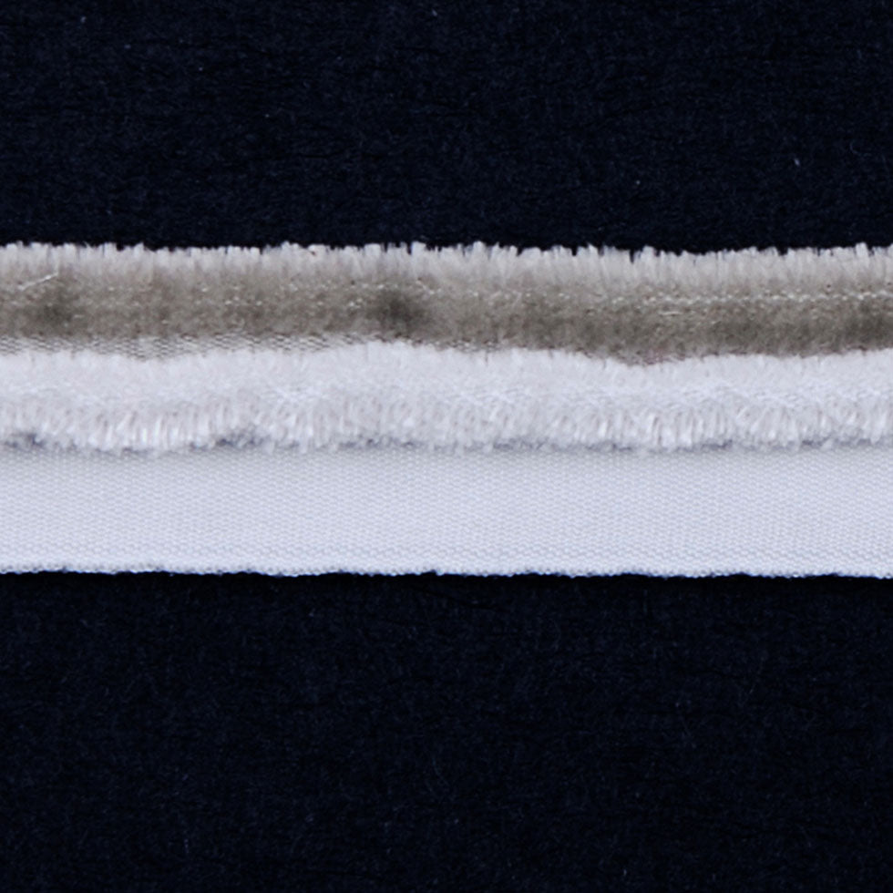 Italian Light and Dark Gray Velvet Piping - 0.625" Detail