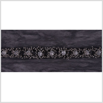 Gray/Black Fancy Beaded Trim