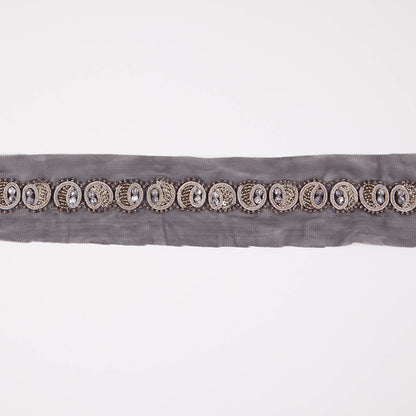 1 Black/Silver Fancy Beaded Trim