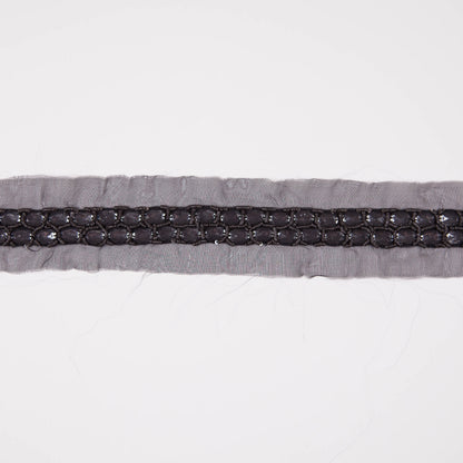 1.5 Black Silk Sequin Beaded Trim