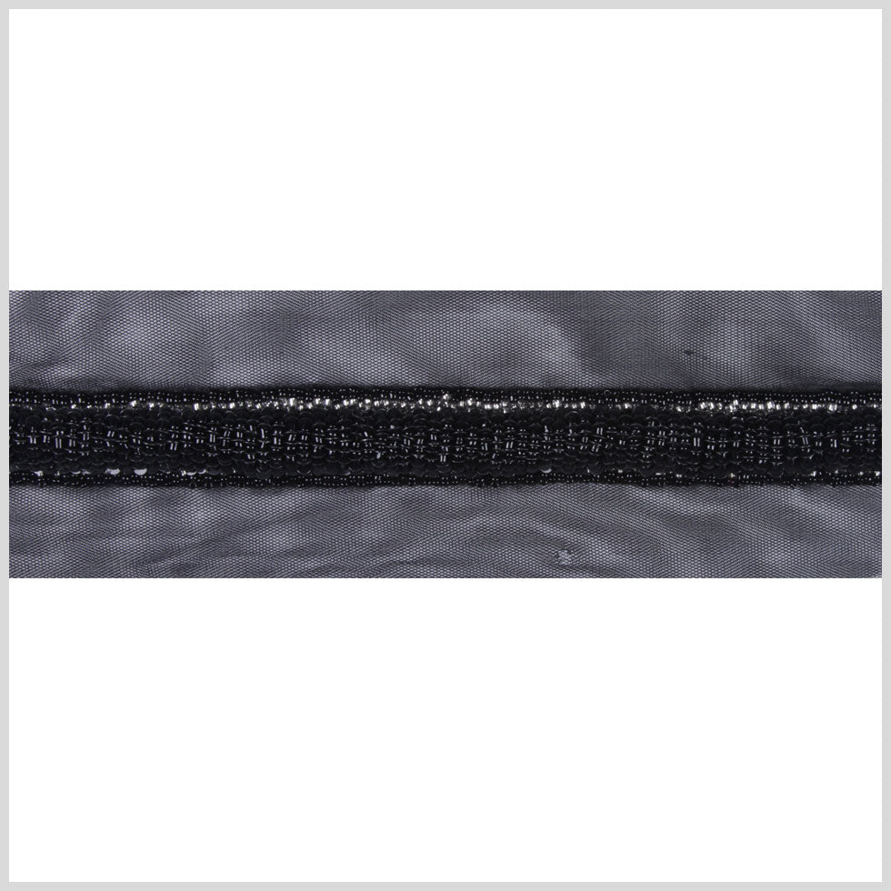 1 Black Fancy Beaded Trim
