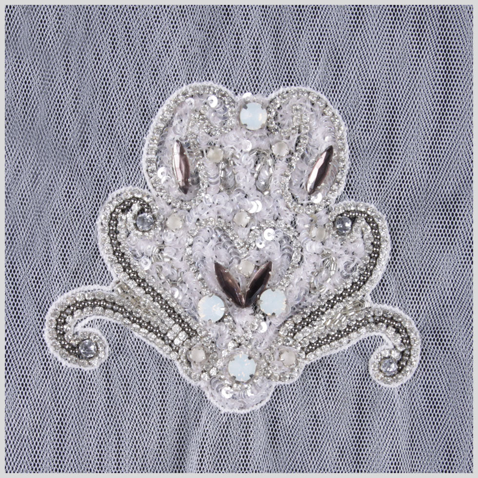 White/Silver Beaded Applique