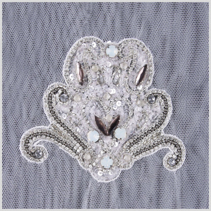 White/Silver Beaded Applique
