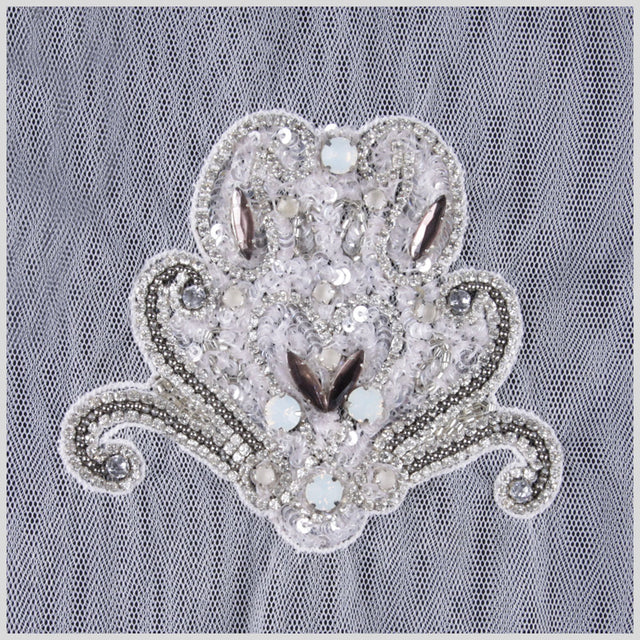 White/Silver Beaded Applique