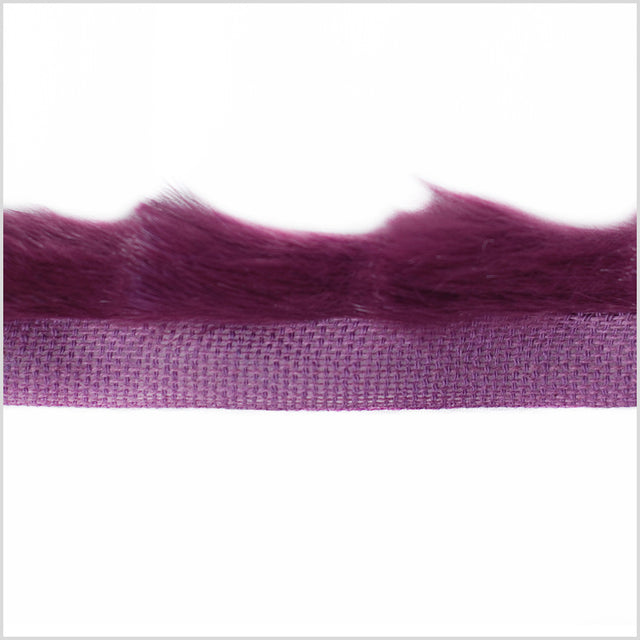 Plum Rabbit Fur Trim
