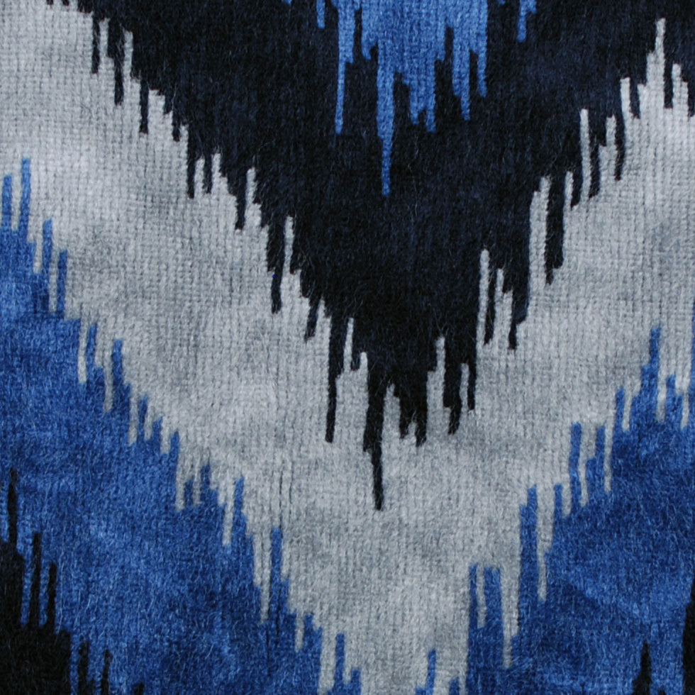 Blue Ikat Velvet Detail